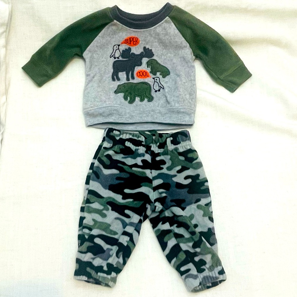 Child of Mine by Carter’s 2 Piece Flannel Animal Pajamas SIZE 0-3M preloved 😎💕